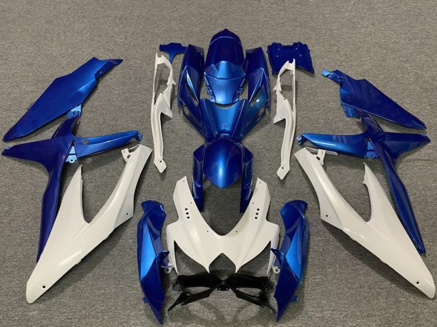 Billige Suzuki GSXR 600 / GSXR 750 Motorrad Verkleidung 2008-2010 - Weiss Blau