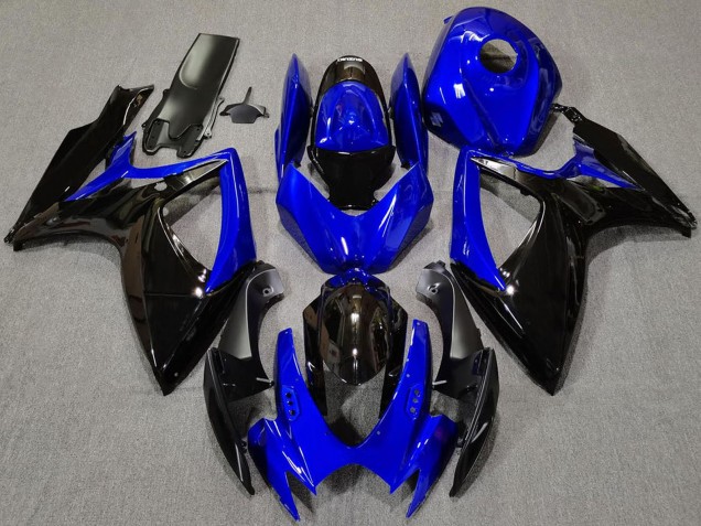 Billige Suzuki GSXR 600 / GSXR 750 Motorrad Verkleidung 2006-2007 - Blau Glanzendes Schwarz