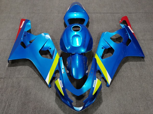 Billige Suzuki GSXR 600 / GSXR 750 Motorrad Verkleidung 2004-2005 - Blau Gelb Rot
