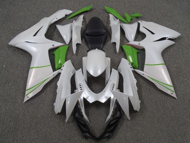 Billige Suzuki GSXR 600 / GSXR 750 Motorrad Verkleidung 2011-2024 - Perl Weiss und Grun