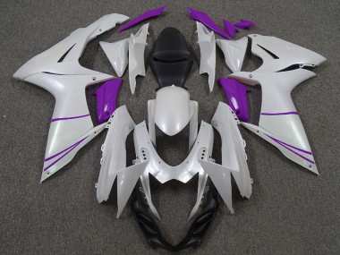 Billige Suzuki GSXR 600 / GSXR 750 Motorrad Verkleidung 2011-2024 - Perl Weiss und Lila