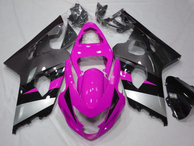 Billige Suzuki GSXR 600 / GSXR 750 Motorrad Verkleidung 2004-2005 - Rosa Silber Schwarz