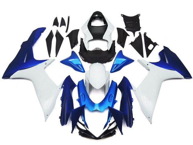 Billige Suzuki GSXR 600 / GSXR 750 Motorrad Verkleidung 2011-2024 - Weiss Blau