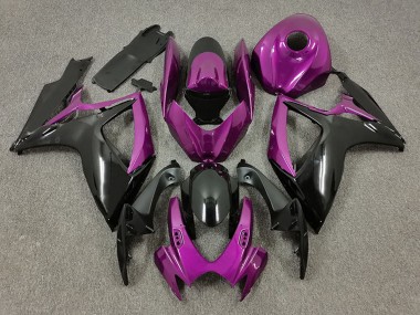 Billige Suzuki GSXR 600 / GSXR 750 Motorrad Verkleidung 2006-2007 - Lila Schwarz