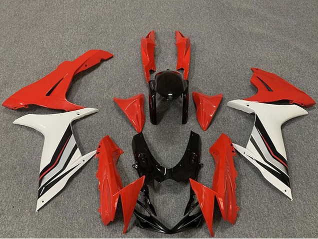 Billige Suzuki GSXR 600 / GSXR 750 Motorrad Verkleidung 2011-2024 - Rot Weiss Schwarz