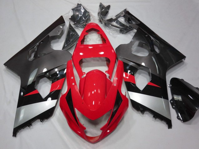 Billige Suzuki GSXR 600 / GSXR 750 Motorrad Verkleidung 2004-2005 - Rot Silber Schwarz
