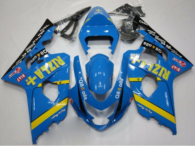 Billige Suzuki GSXR 600 / GSXR 750 Motorrad Verkleidung 2004-2005 - Blau Gold Schwarz Rizla