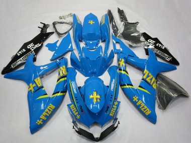 Billige Suzuki GSXR 600 / GSXR 750 Motorrad Verkleidung 2008-2010 - Blau Schwarz Gold Rizla