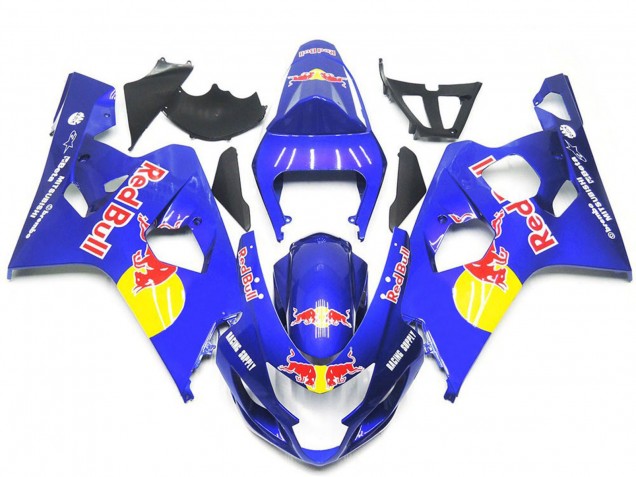 Billige Suzuki GSXR 600 / GSXR 750 Motorrad Verkleidung 2004-2005 - Blau Gelb Red Bull Stil