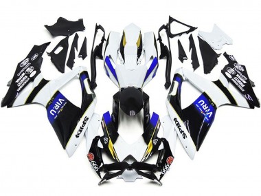 Billige Suzuki GSXR 600 / GSXR 750 Motorrad Verkleidung 2008-2010 - Weiss Blau Gelb Schwarz Viru