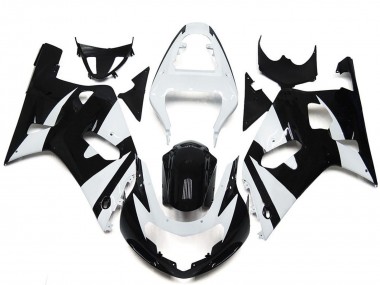 Billige Suzuki GSXR 600 / GSXR 750 Motorrad Verkleidung 2001-2003 - Weiss Glanzendes Schwarz OEM Stil