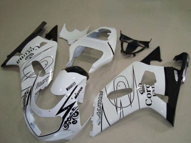 Billige Suzuki GSXR 600 / GSXR 750 Motorrad Verkleidung 2001-2003 - Weiss Schwarz Corona Alstare