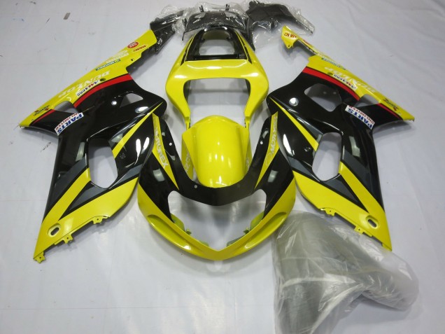 Billige Suzuki GSXR 600 / GSXR 750 Motorrad Verkleidung 2001-2003 - Gelb Grau Glanzendes Schwarz