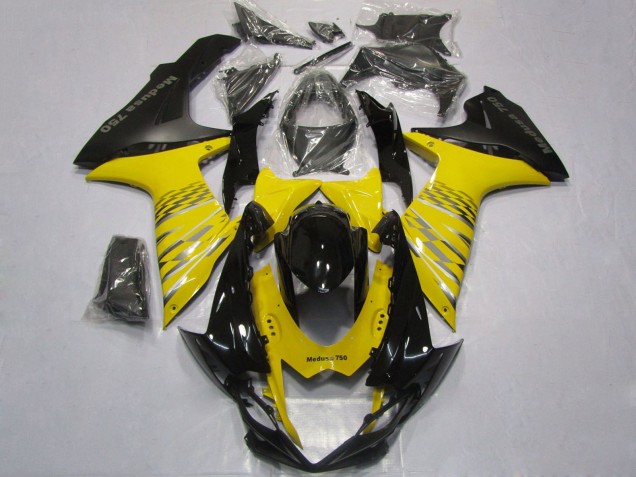 Billige Suzuki GSXR 600 / GSXR 750 Motorrad Verkleidung 2011-2024 - Gelb Grau Schwarz