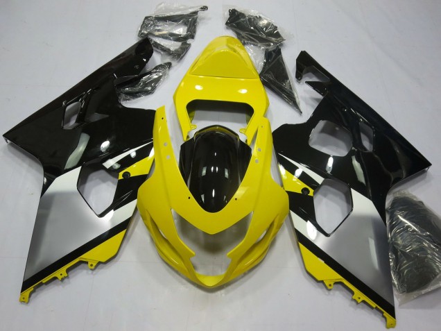 Billige Suzuki GSXR 600 / GSXR 750 Motorrad Verkleidung 2004-2005 - Gelb Silber Schwarz OEM Stil