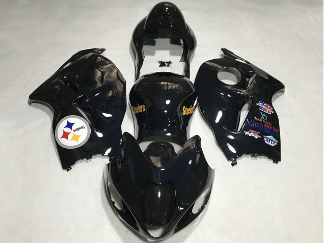 Billige Suzuki GSXR 1300 Motorrad Verkleidung 1996-2007 - Glanzendes Schwarz Team Logo