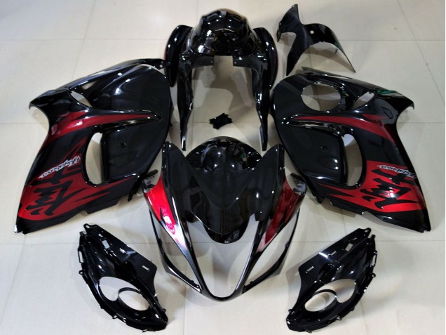 Billige Suzuki GSXR 1300 Motorrad Verkleidung 2008-2020 - Glanzendes Schwarz Candy Rot