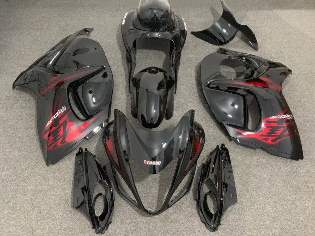 Billige Suzuki GSXR 1300 Motorrad Verkleidung 2008-2020 - Glanzendes Schwarz Rot