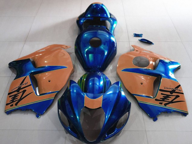 Billige Suzuki GSXR 1300 Motorrad Verkleidung 1996-2007 - Glanzendes Blau und Wustenbraun