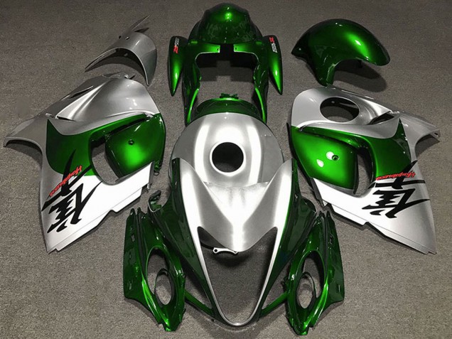 Billige Suzuki GSXR 1300 Motorrad Verkleidung 2008-2020 - Glanzendes Grun und Silber