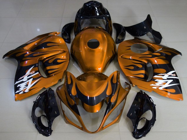 Billige Suzuki GSXR 1300 Motorrad Verkleidung 2008-2020 - Glanzendes Orange Schwarz