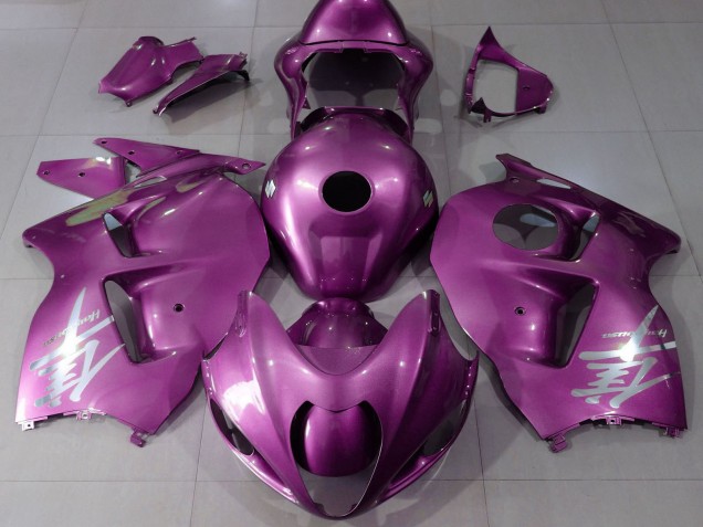 Billige Suzuki GSXR 1300 Motorrad Verkleidung 1996-2007 - Glanzendes Rosa Silber Logo