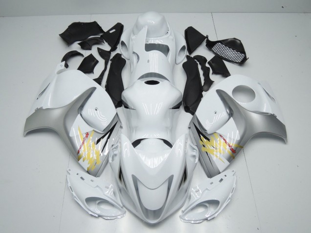 Billige Suzuki GSXR 1300 Motorrad Verkleidung 2008-2020 - Weiss Silber Gelb
