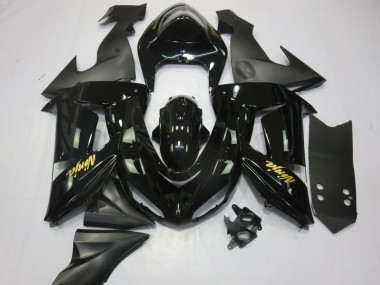 Billige Kawasaki ZX10R Motorrad Verkleidung 2006-2007 - Glanzendes Schwarz Matt Schwarz und Gold