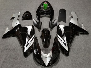 Billige Kawasaki ZX10R Motorrad Verkleidung 2006-2007 - Glanzendes Schwarz Silber