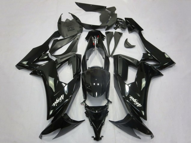 Billige Kawasaki ZX10R Motorrad Verkleidung 2008-2010 - Glanzendes Schwarz Matt Schwarz Weiss Aufkleber