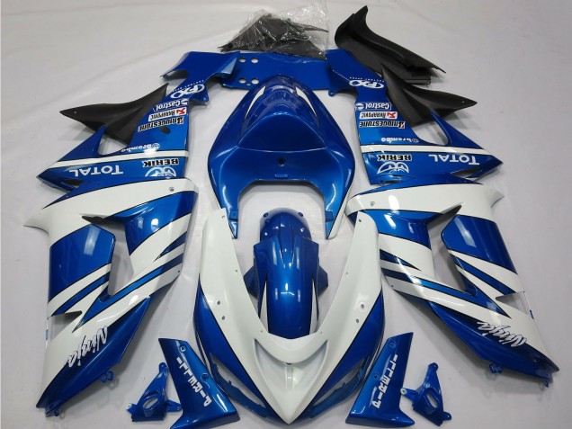 Billige Kawasaki ZX10R Motorrad Verkleidung 2006-2007 - Blau Weiss Schwarz
