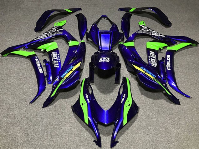 Billige Kawasaki ZX10R Motorrad Verkleidung 2016-2020 - Dunkel Blau Grun Trick Star EVA Rennen
