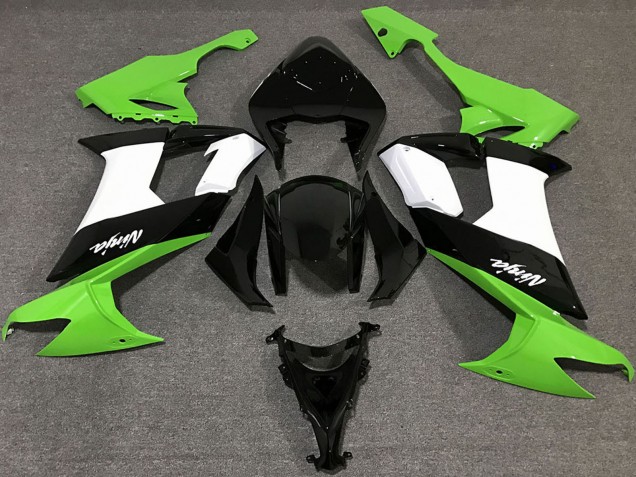 Billige Kawasaki ZX10R Motorrad Verkleidung 2008-2010 - Grun Weiss Schwarz