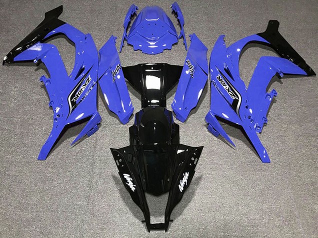 Billige Kawasaki ZX10R Motorrad Verkleidung 2011-2015 - Blau Glanzendes Schwarz