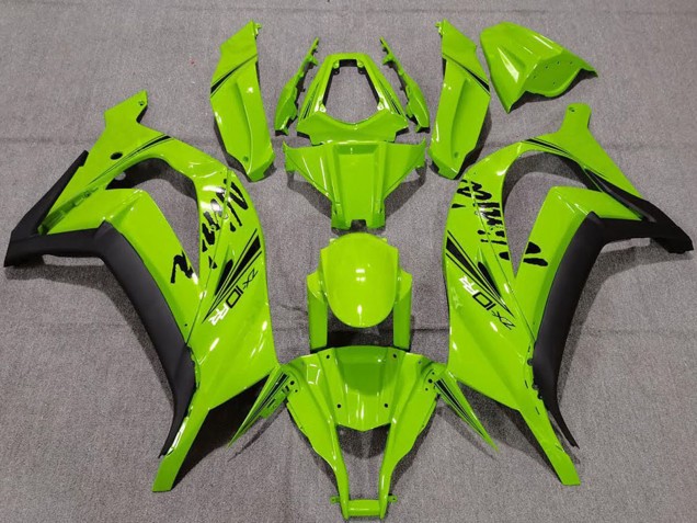 Billige Kawasaki ZX10R Motorrad Verkleidung 2011-2015 - Grun Matt Schwarz