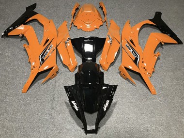 Billige Kawasaki ZX10R Motorrad Verkleidung 2011-2015 - Orange Glanzendes Schwarz
