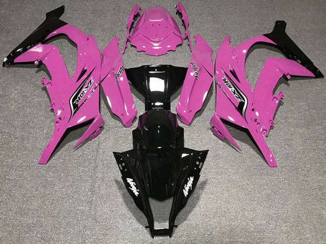 Billige Kawasaki ZX10R Motorrad Verkleidung 2011-2015 - Rosa Glanzendes Schwarz