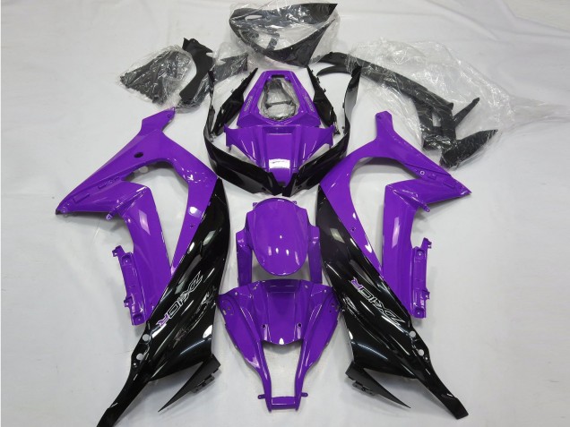 Billige Kawasaki ZX10R Motorrad Verkleidung 2011-2015 - Lila Glanzendes Schwarz