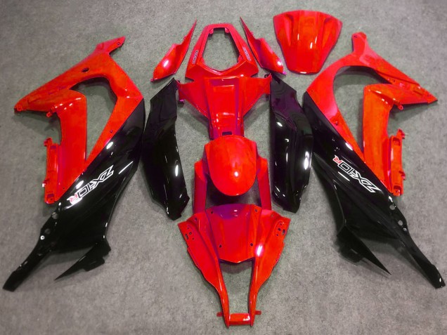 Billige Kawasaki ZX10R Abs Motorrad Verkleidungen 2016-2020 - Rot Glanzendes Schwarz