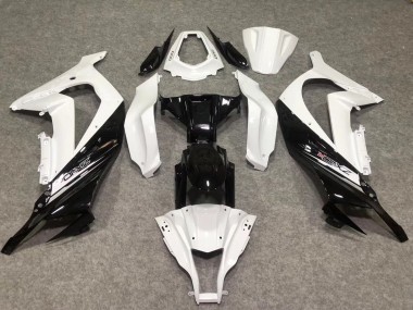 Billige Kawasaki ZX10R Motorrad Verkleidung 2011-2015 - Weiss Glanzendes Schwarz