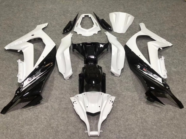 Billige Kawasaki ZX10R Motorrad Verkleidung 2011-2015 - Weiss Glanzendes Schwarz
