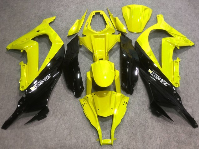 Billige Kawasaki ZX10R Motorrad Verkleidung 2016-2020 - Gelb Glanzendes Schwarz