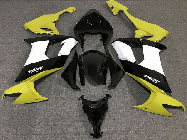 Billige Kawasaki ZX10R Motorrad Verkleidung 2008-2010 - Glanzendes Gelb Schwarz und Weiss