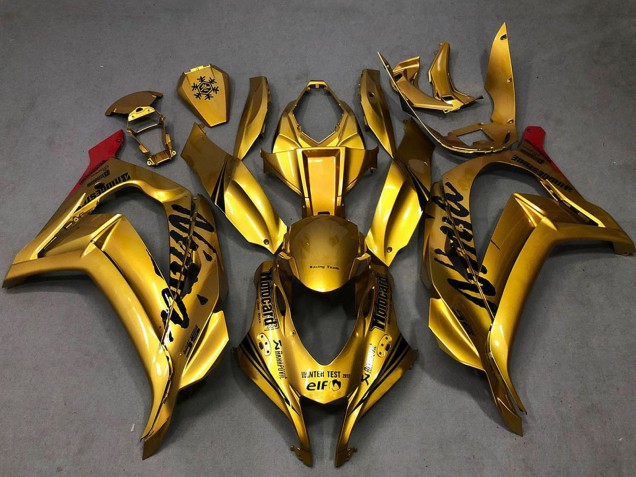 Billige Kawasaki ZX10R Motorrad Verkleidung 2016-2020 - Gold Schwarz Rot