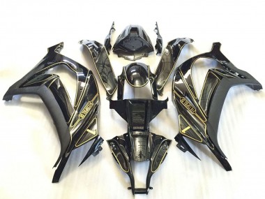 Billige Kawasaki ZX10R Motorrad Verkleidung 2011-2015 - Silber Glanzendes Schwarz Matt Schwarz Gold