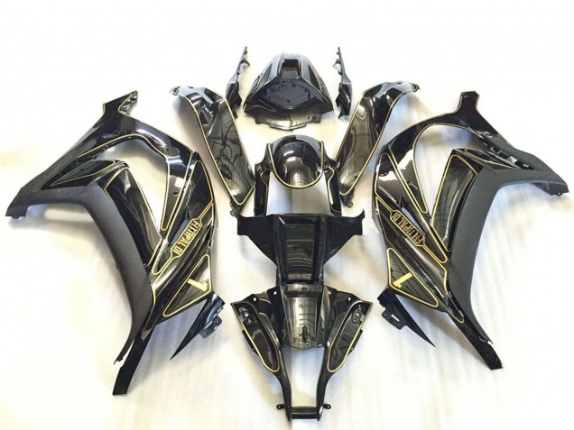 Billige Kawasaki ZX10R Motorrad Verkleidung 2011-2015 - Silber Glanzendes Schwarz Matt Schwarz Gold