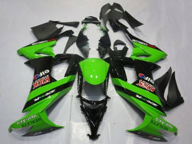 Billige Kawasaki ZX10R Motorrad Verkleidung 2008-2010 - Grun Schwarz Rot Kick Elf Henleys Vent-Axia