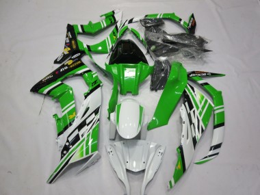 Billige Kawasaki ZX10R Motorrad Verkleidung 2011-2015 - Weiss Grun Gelb Schwarz Maxxis Dunlop