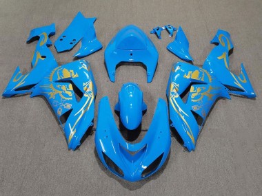 Billige Kawasaki ZX10R Motorrad Verkleidung 2006-2007 - Hellblau Gold