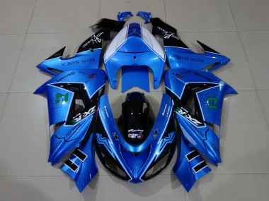 Billige Kawasaki ZX10R Motorrad Verkleidung 2006-2007 - Flussiges Blau Glanzendes Schwarz